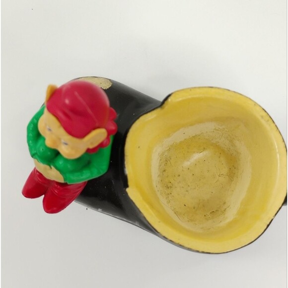 Vintage Elf Knee Hugging Leprechaun On Chalkware Boot Ireland 1975 - Picture 15 of 16